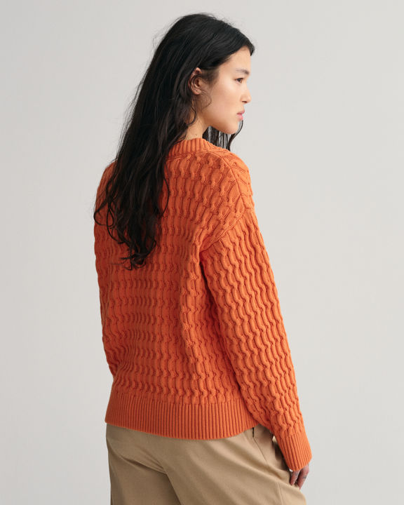 Cotton textured v-neck