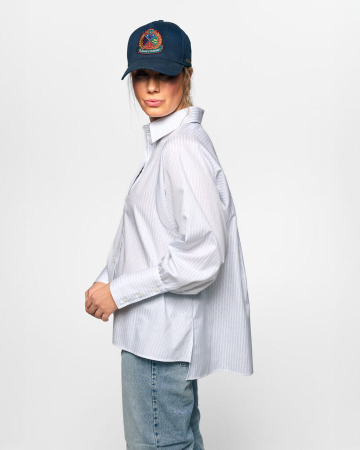 Anne-White with Satin Stripes