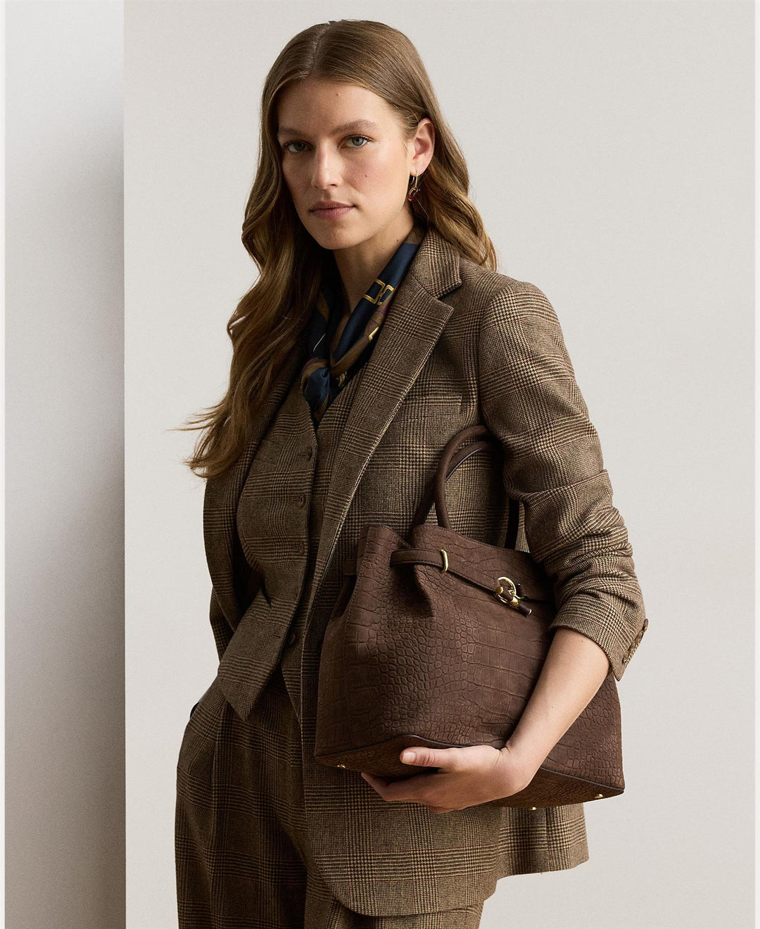 Embossed Nubuck Large Blaike Satchel