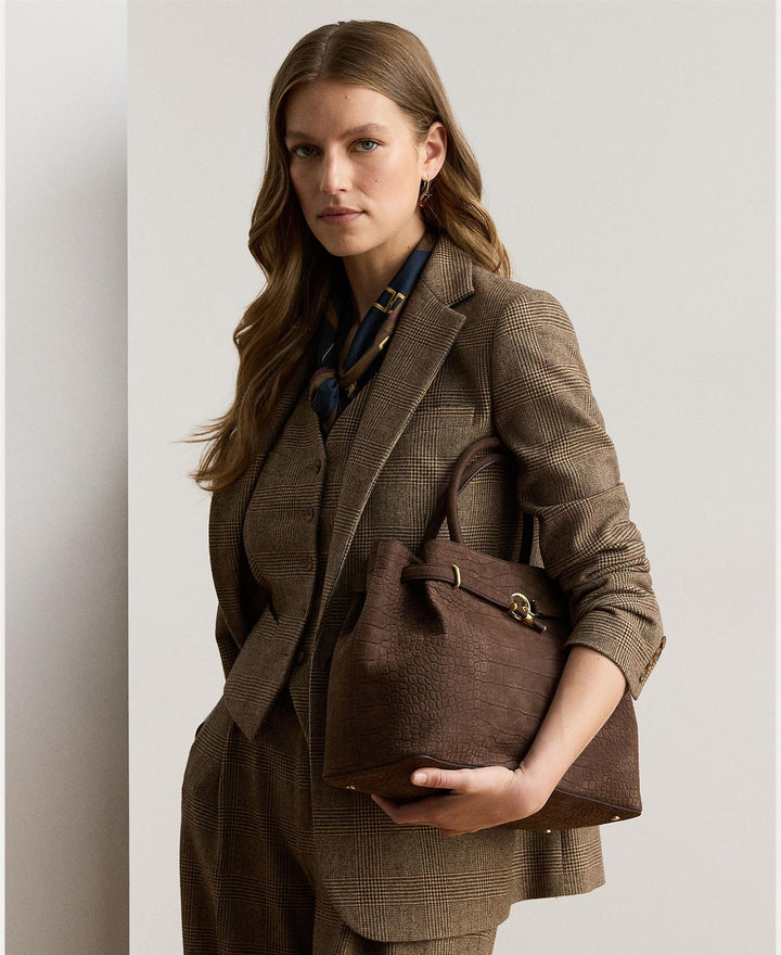 Embossed Nubuck Large Blaike Satchel