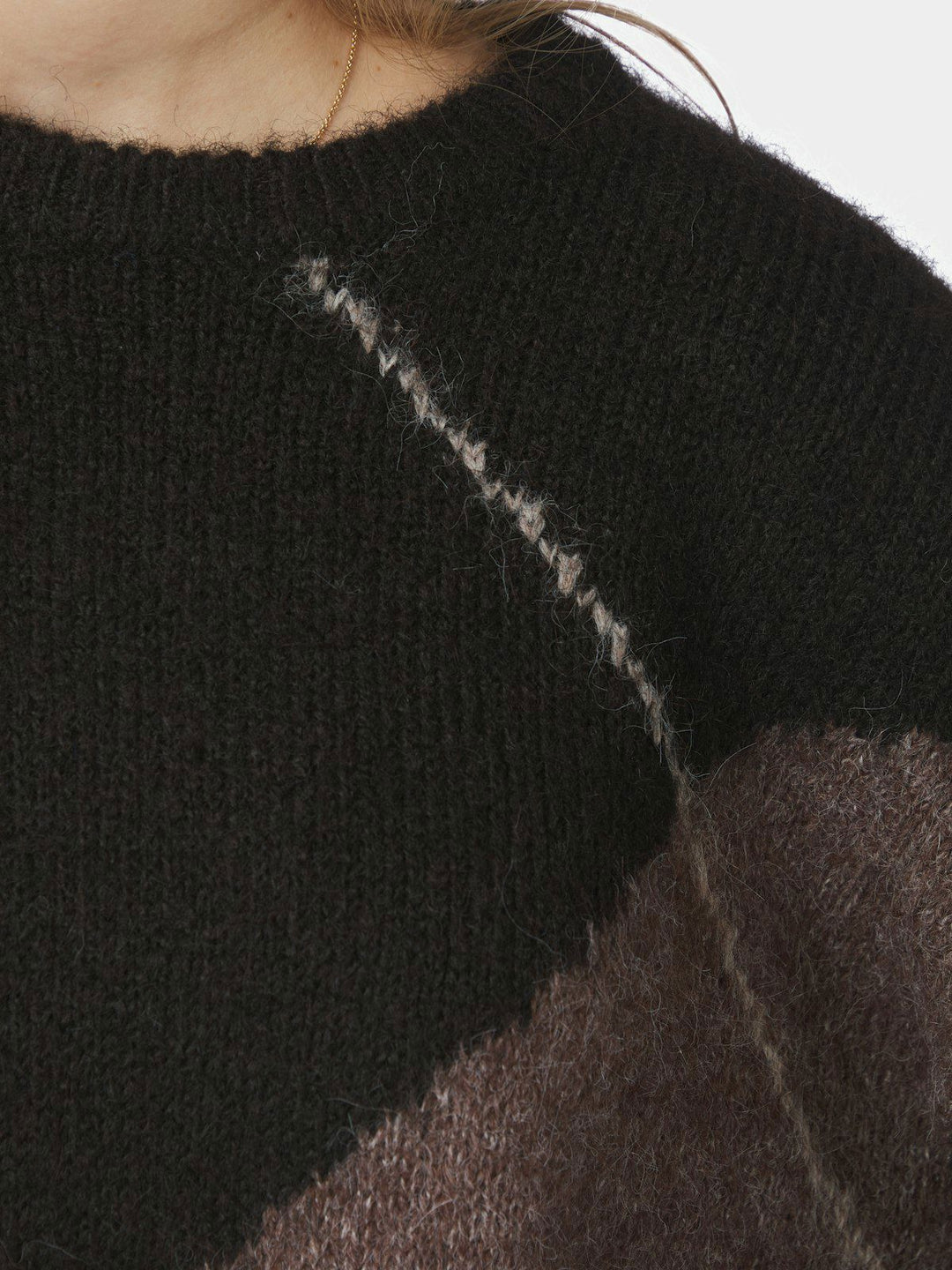 Inga Check Fluff Knit Blouse