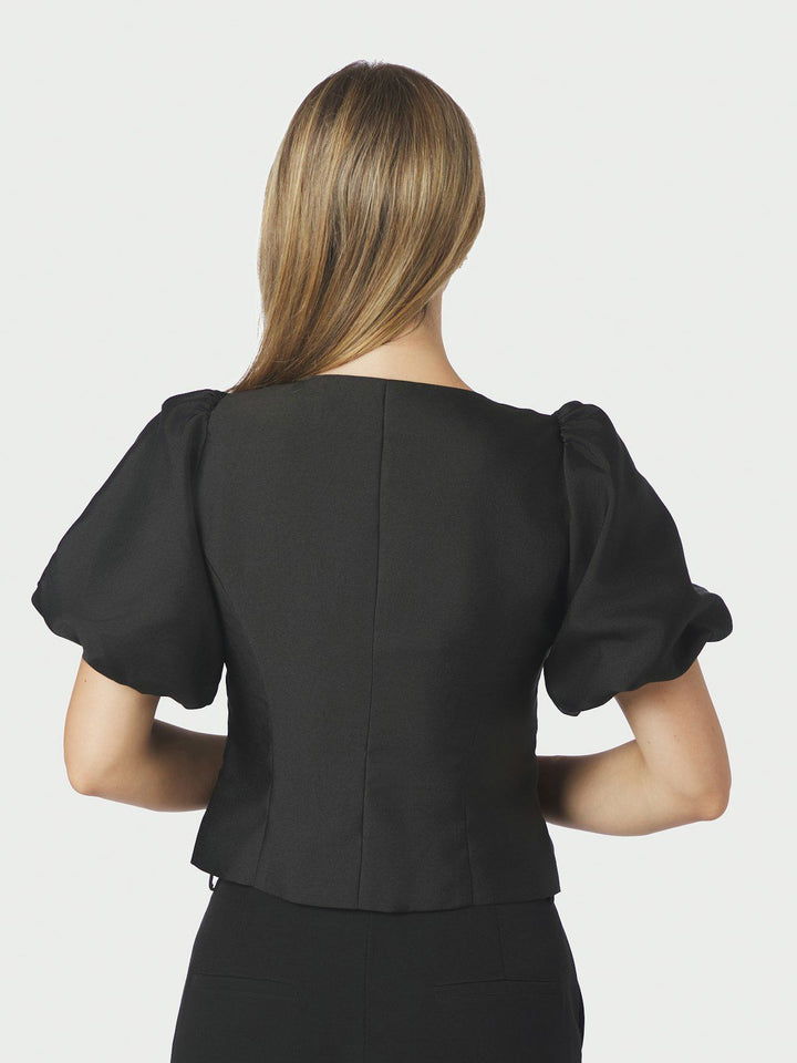 Anela Mandarin Dull Satin Blouse