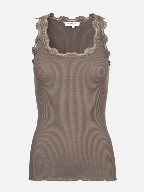 Babette Silk top w/lace