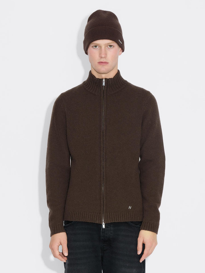 Wool zip cardigan
