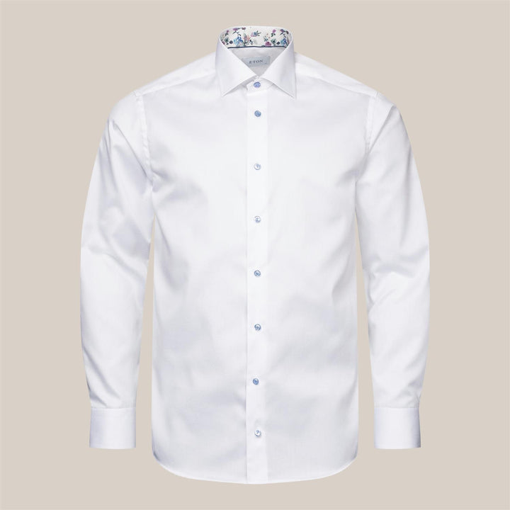 Floral Collar Signature Twill Slim Shirt