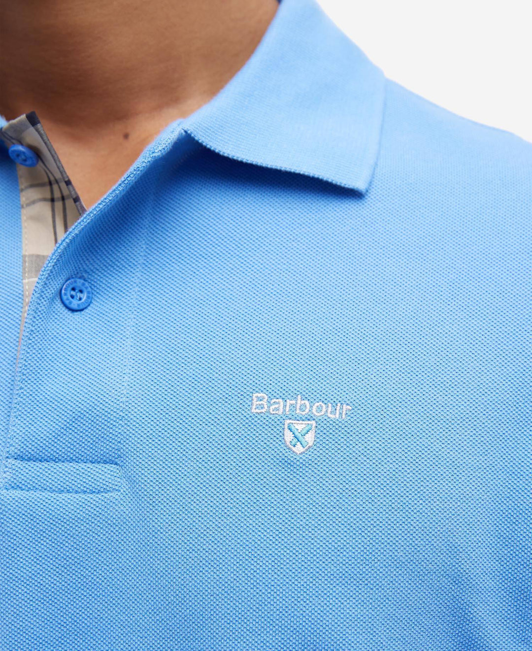 Tartan pique polo shirt