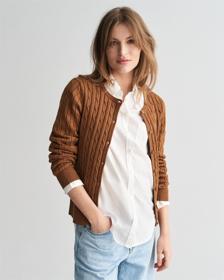 Stretch Cotton Cable  Cardigan