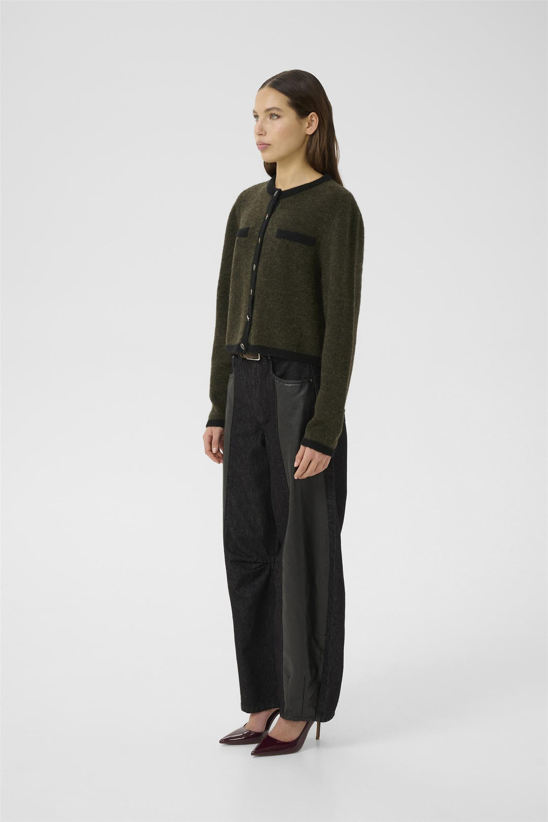 Gzalpha Ls Contrast Cardigan