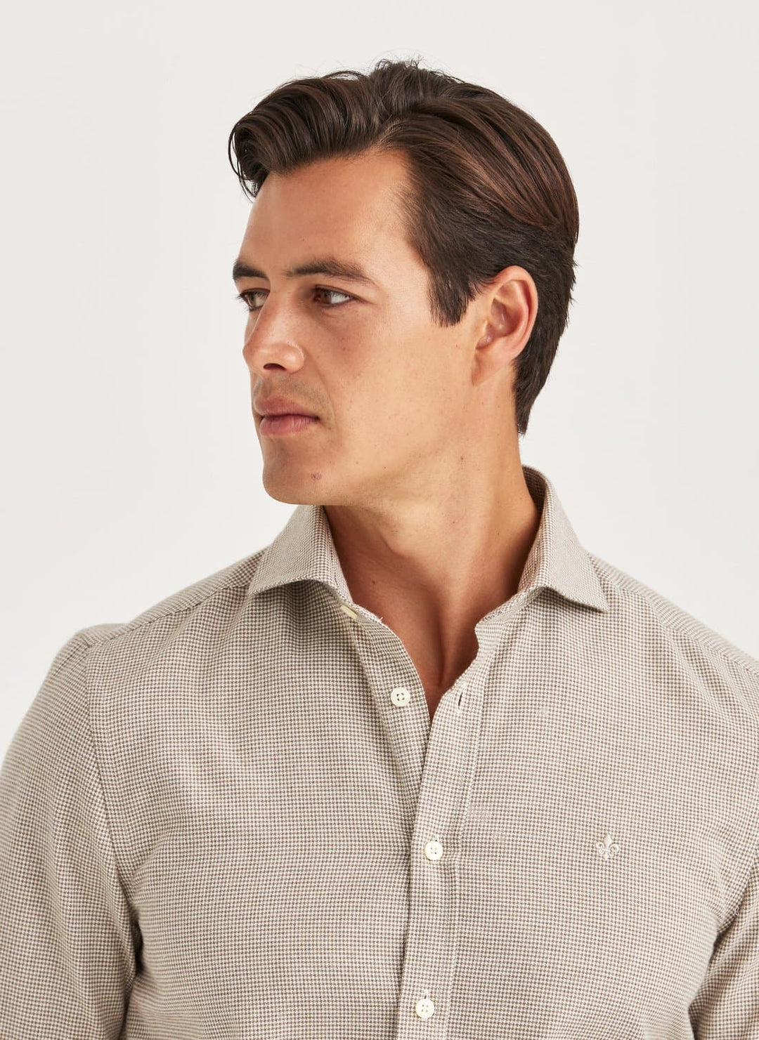 Soft Twill Dogtooth Shirt slim