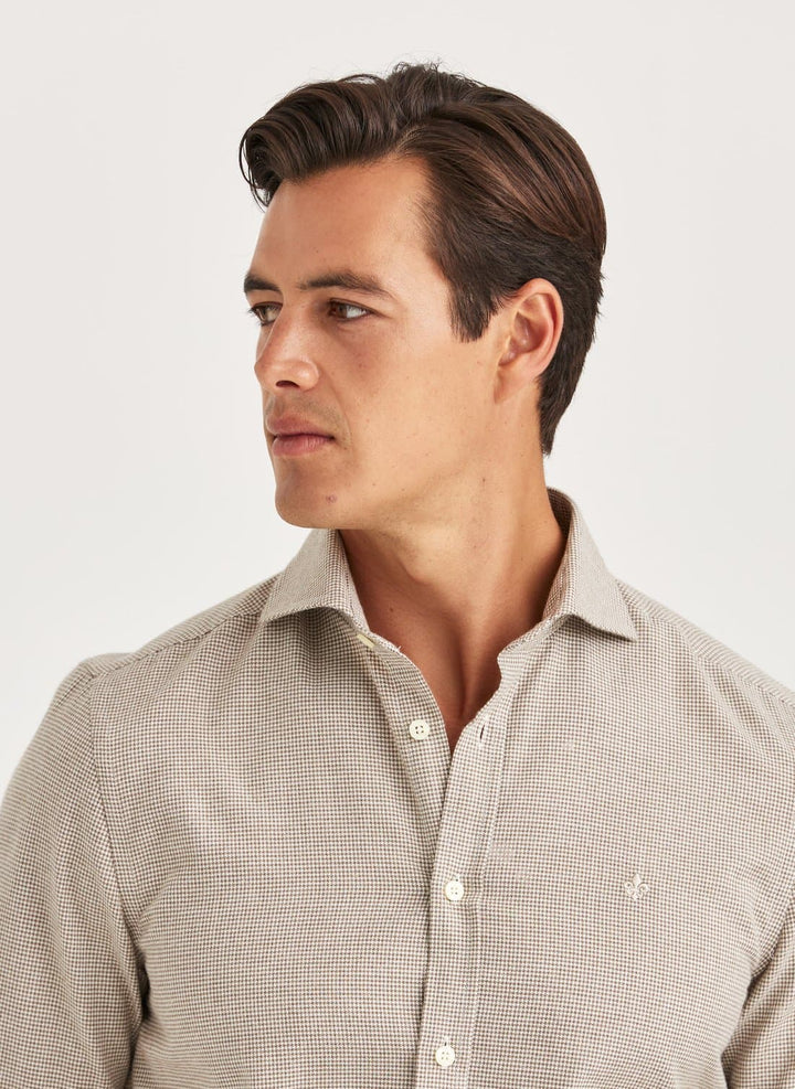 Soft Twill Dogtooth Shirt slim