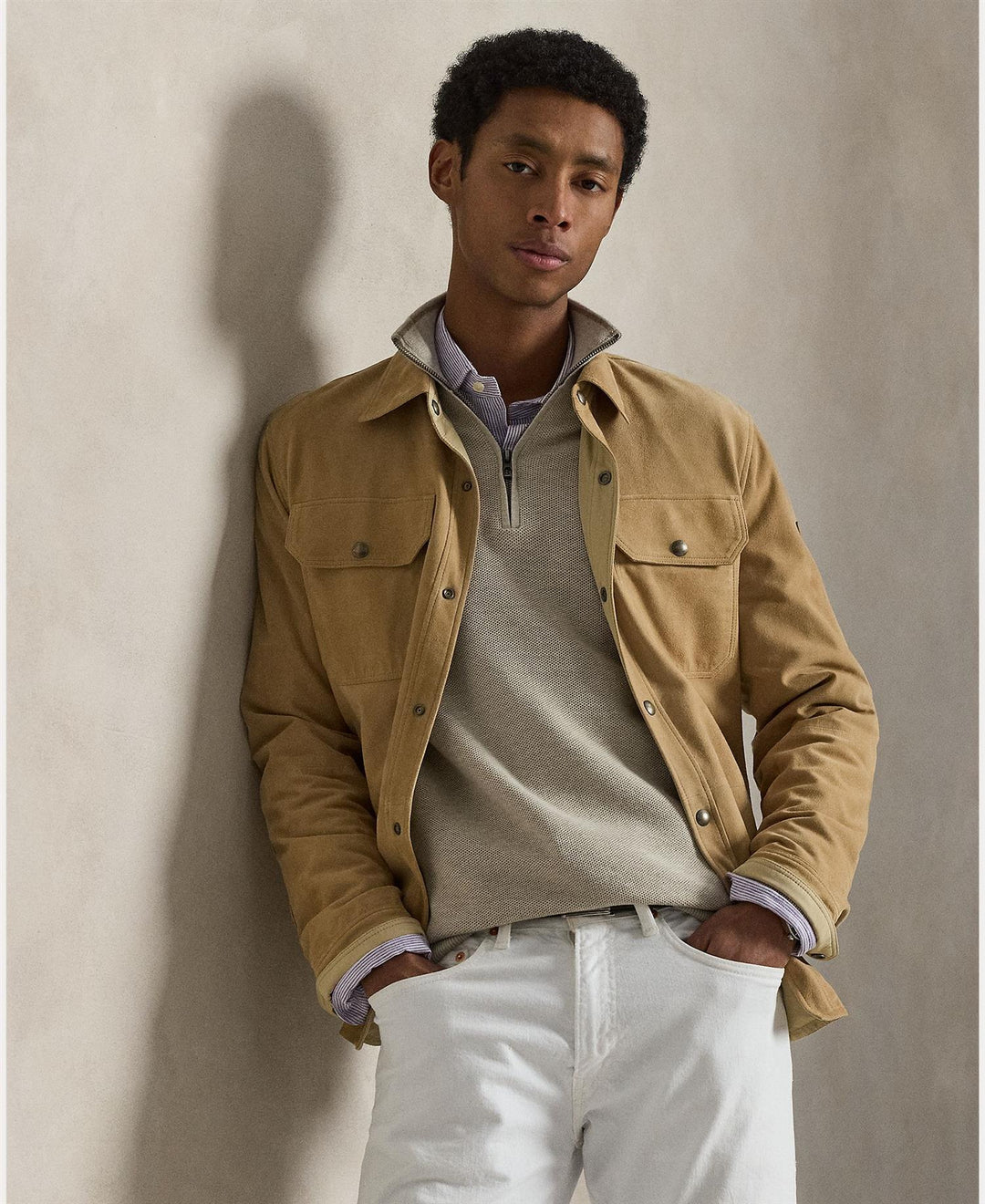 Mesh-Knit Cotton Quarter-Zip Sweater