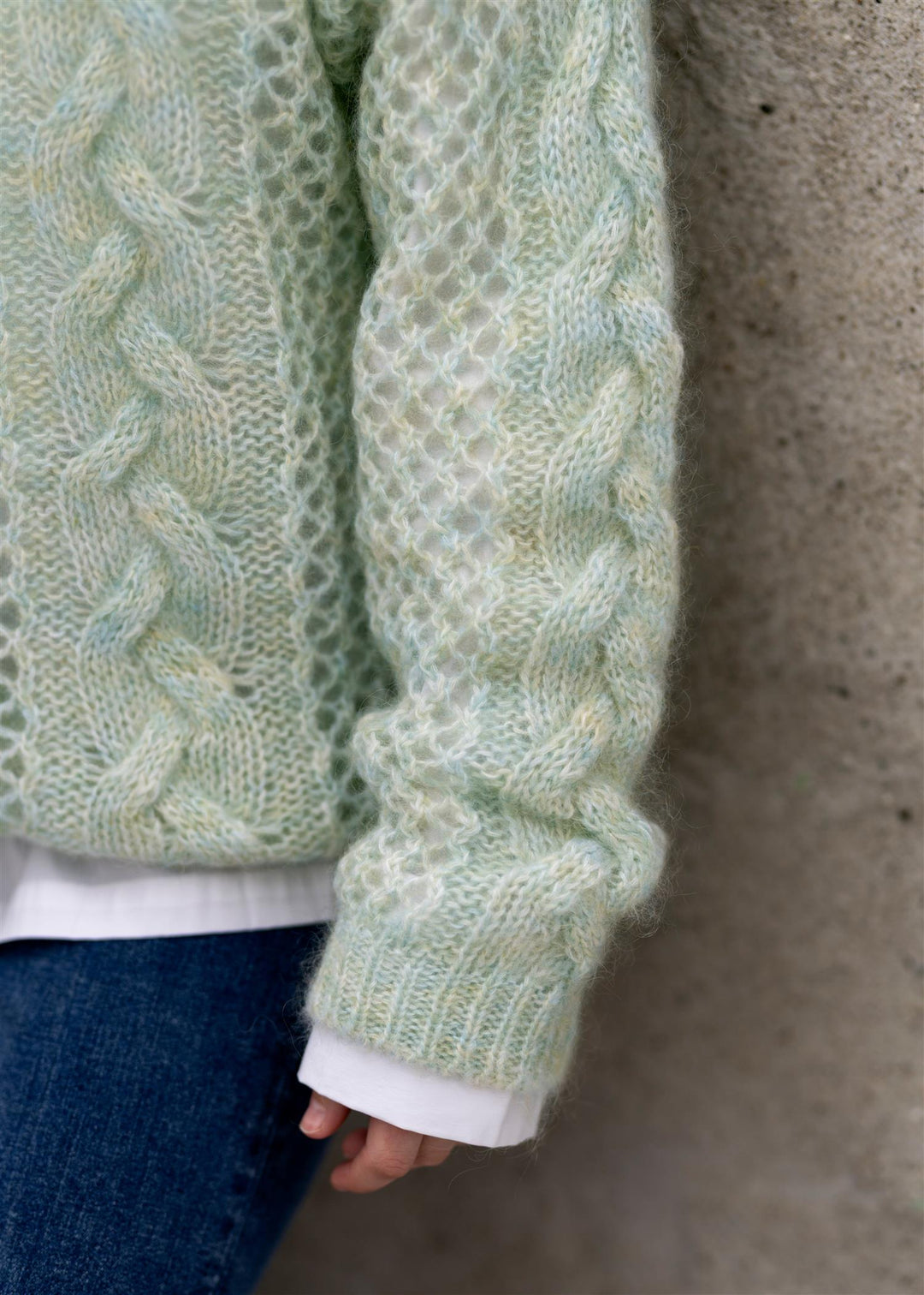 Mohair Cable Knit Crew