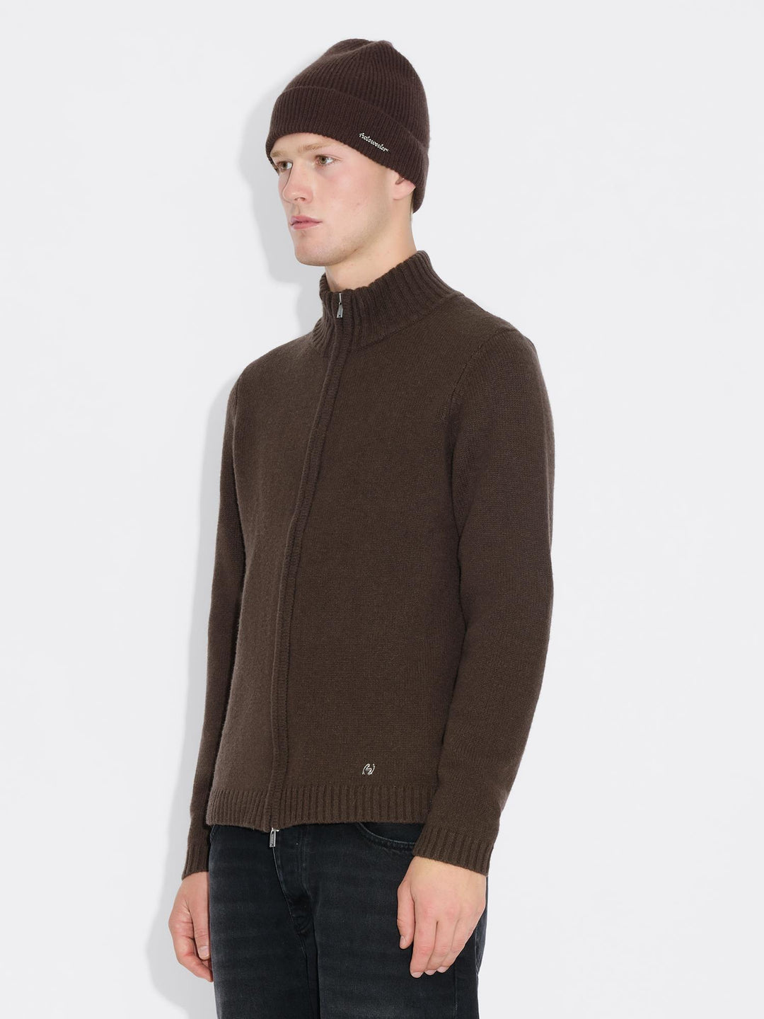 Wool zip cardigan