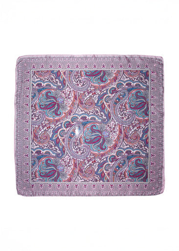 Skjerf paisley 70x70 rosa