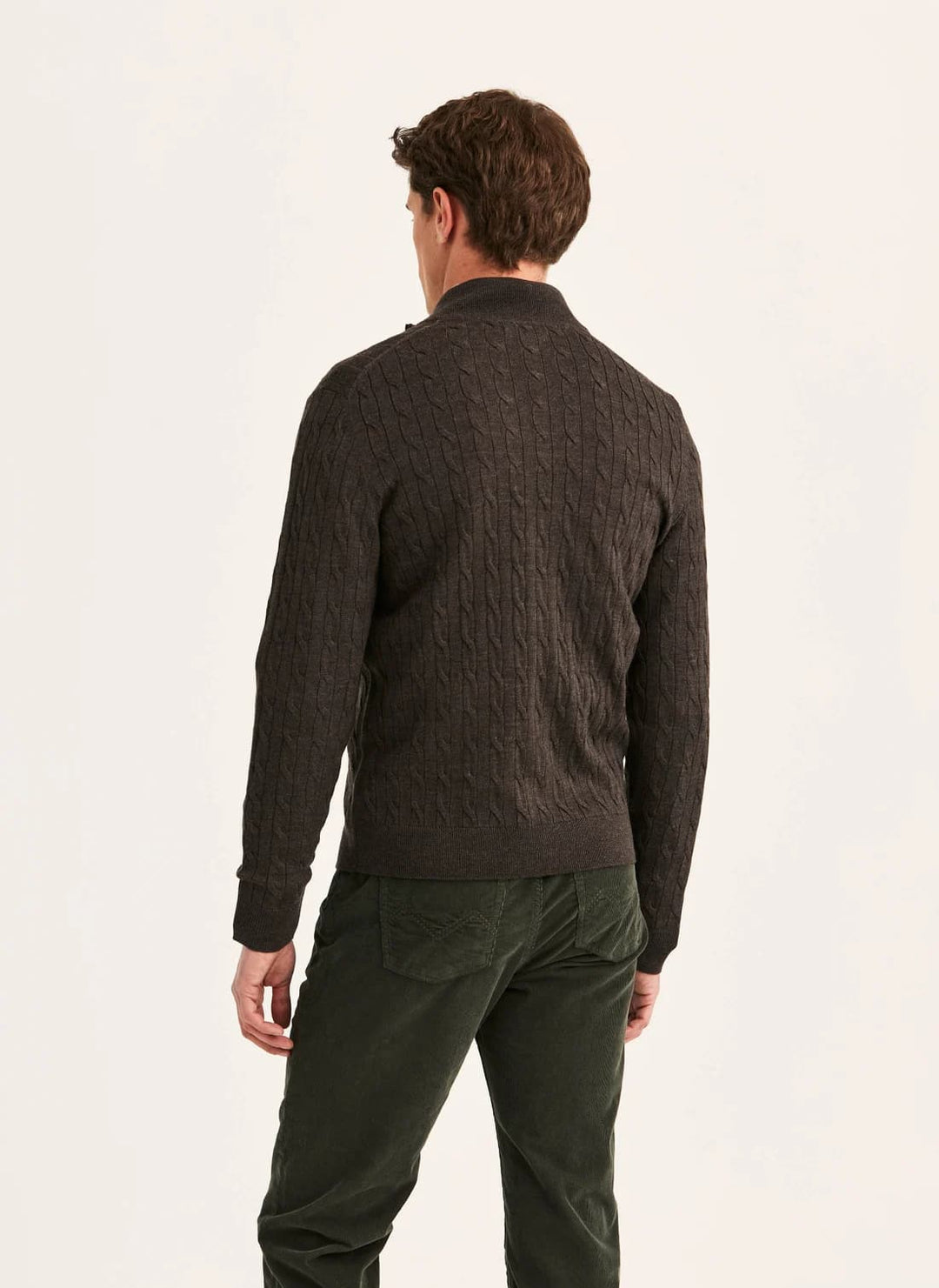 Merino Cable Zip Cardigan