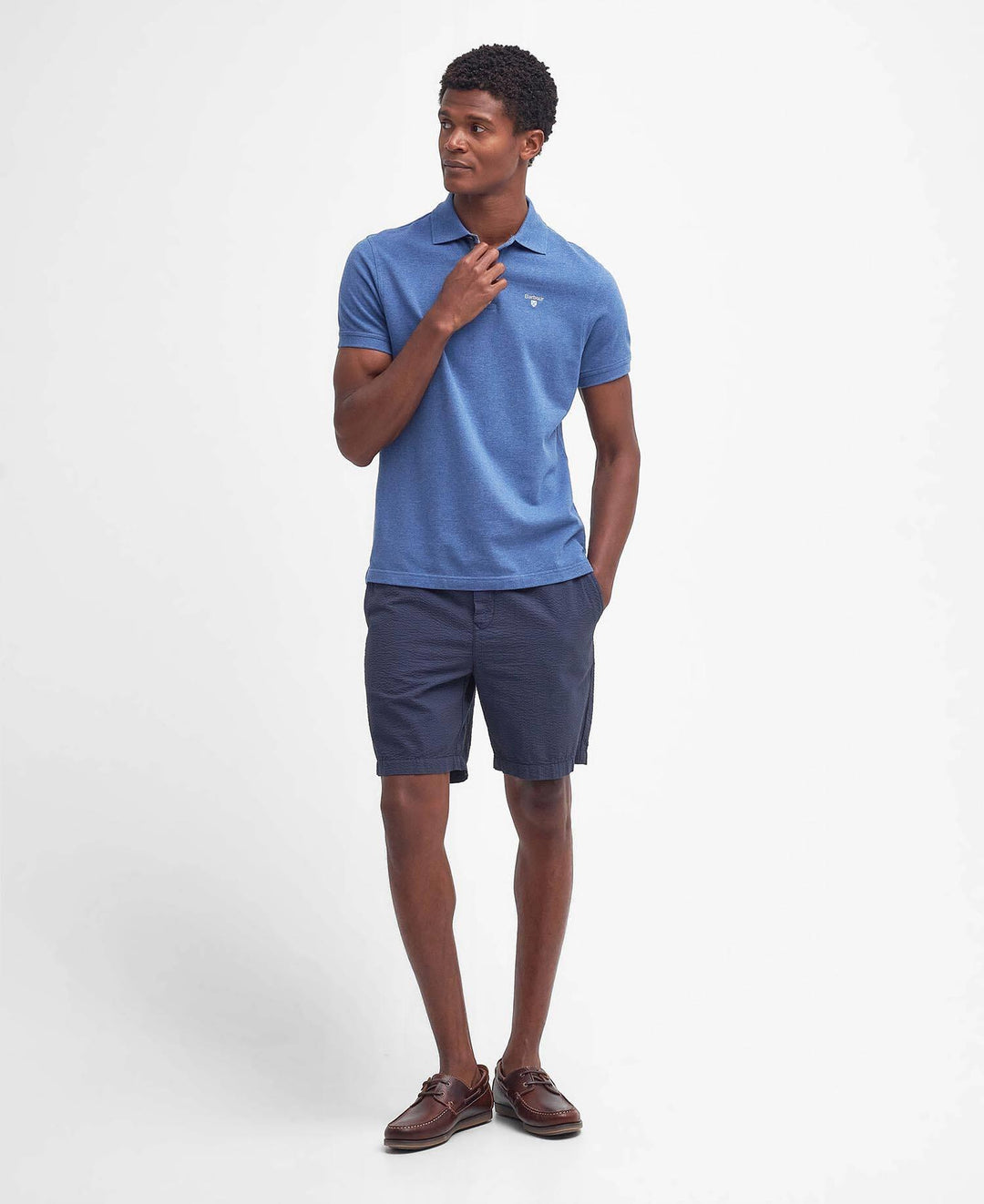 tartan pique polo shirt