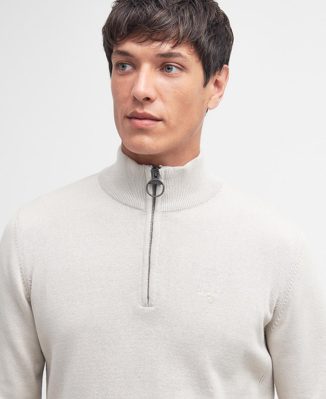 Cotton Half Zip Knitted Jumper