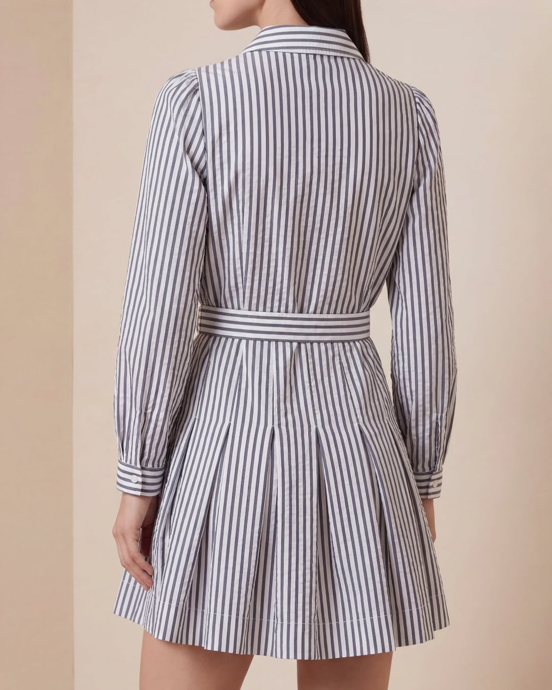 Seersucker Pleated Dress