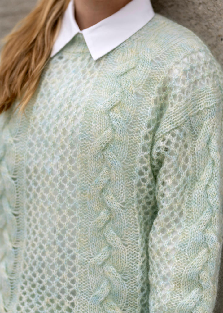 Mohair Cable Knit Crew