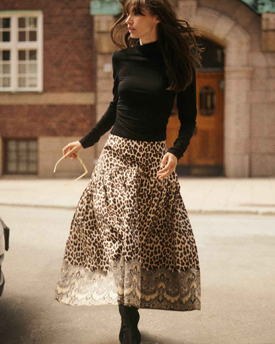 Taffeta Midi Skirt