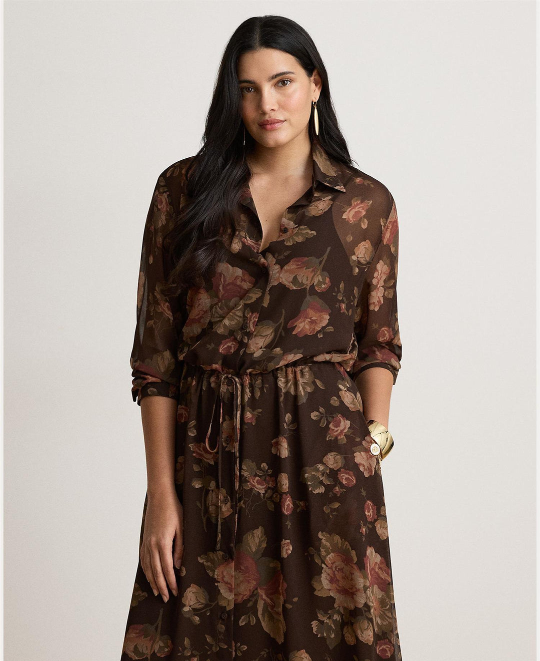 Floral Chiffon Shirtdress