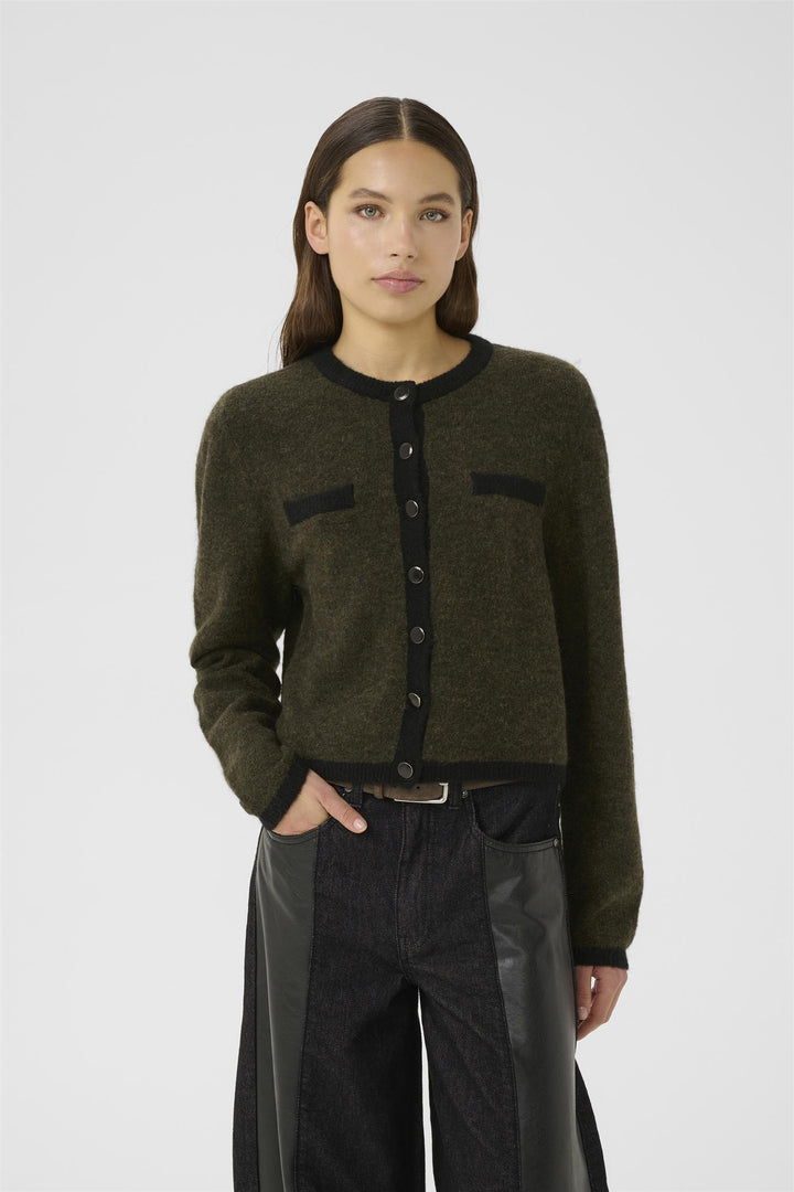 Gzalpha Ls Contrast Cardigan