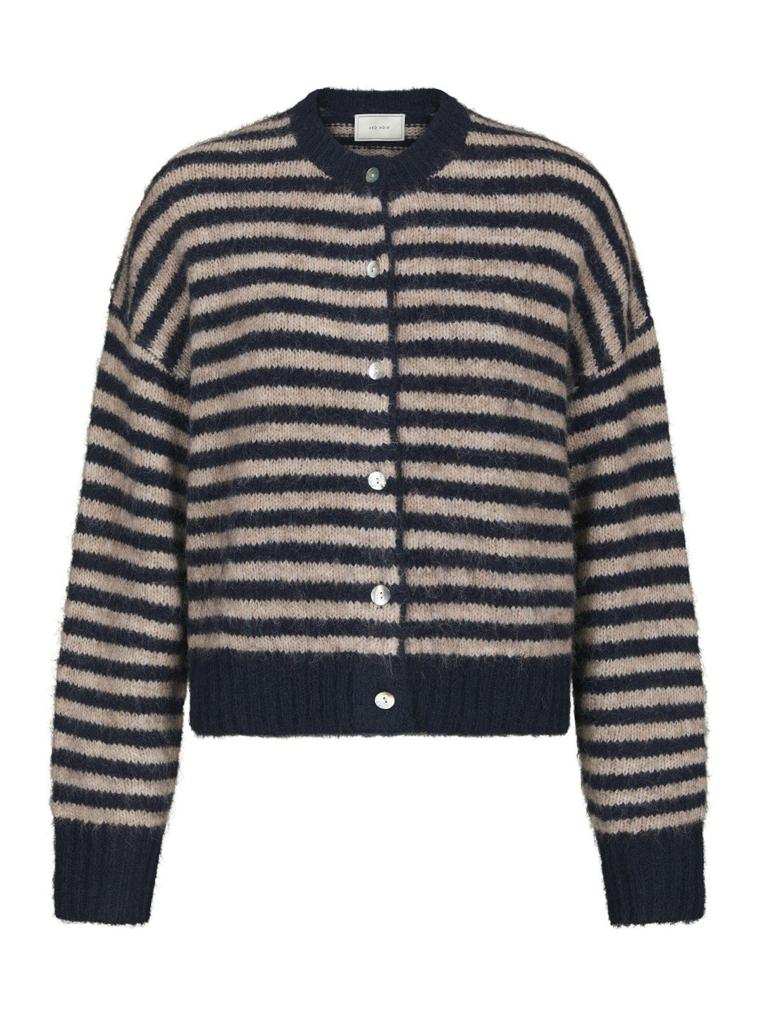 Isana Stripe Fluffy Knit Cardigan