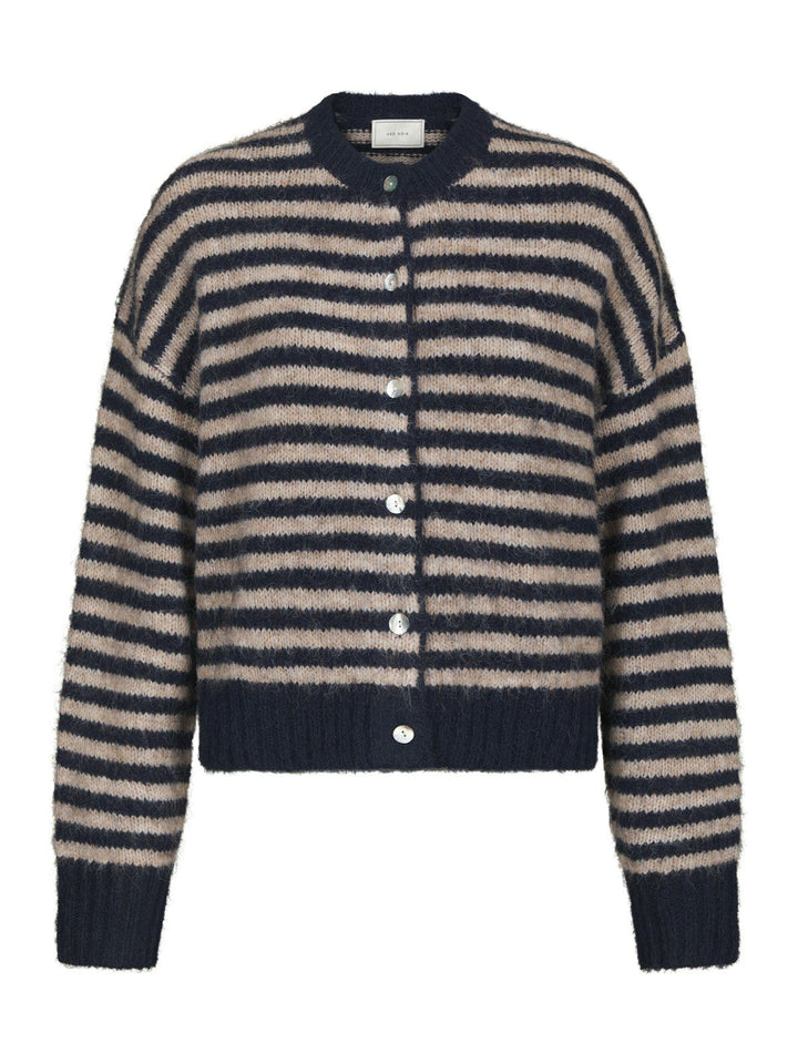 Isana Stripe Fluffy Knit Cardigan
