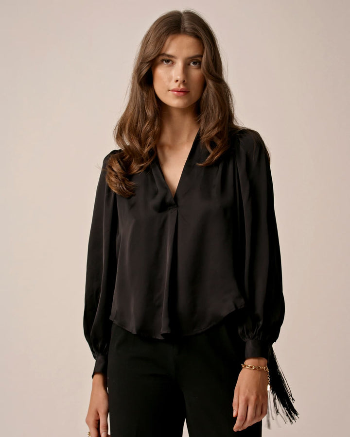 Satin Fringe Blouse