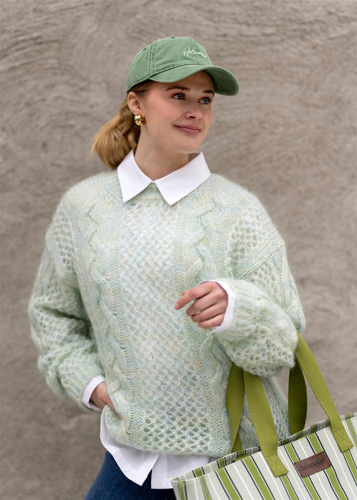 Mohair Cable Knit Crew