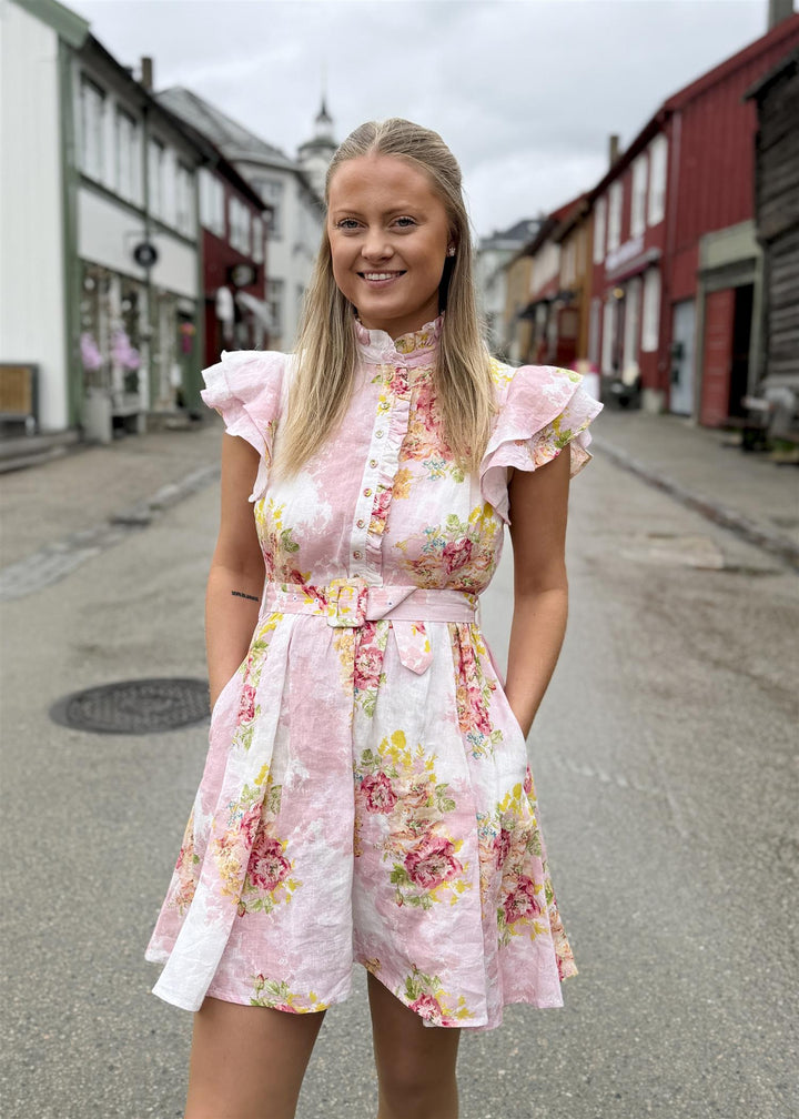 Linen Ruffle Dress