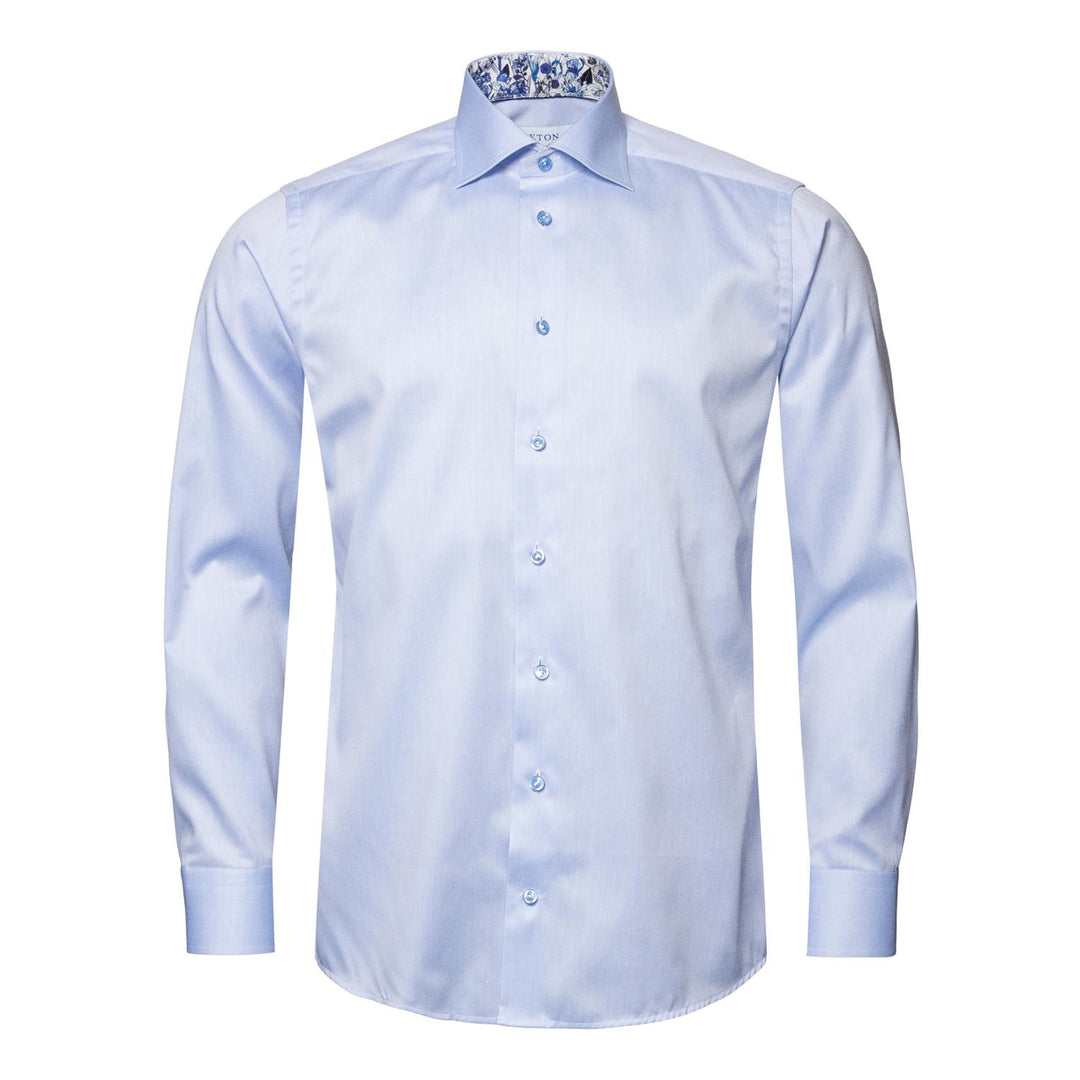 Signature Twill Shirt - Floral Contrast Details - Contemporary