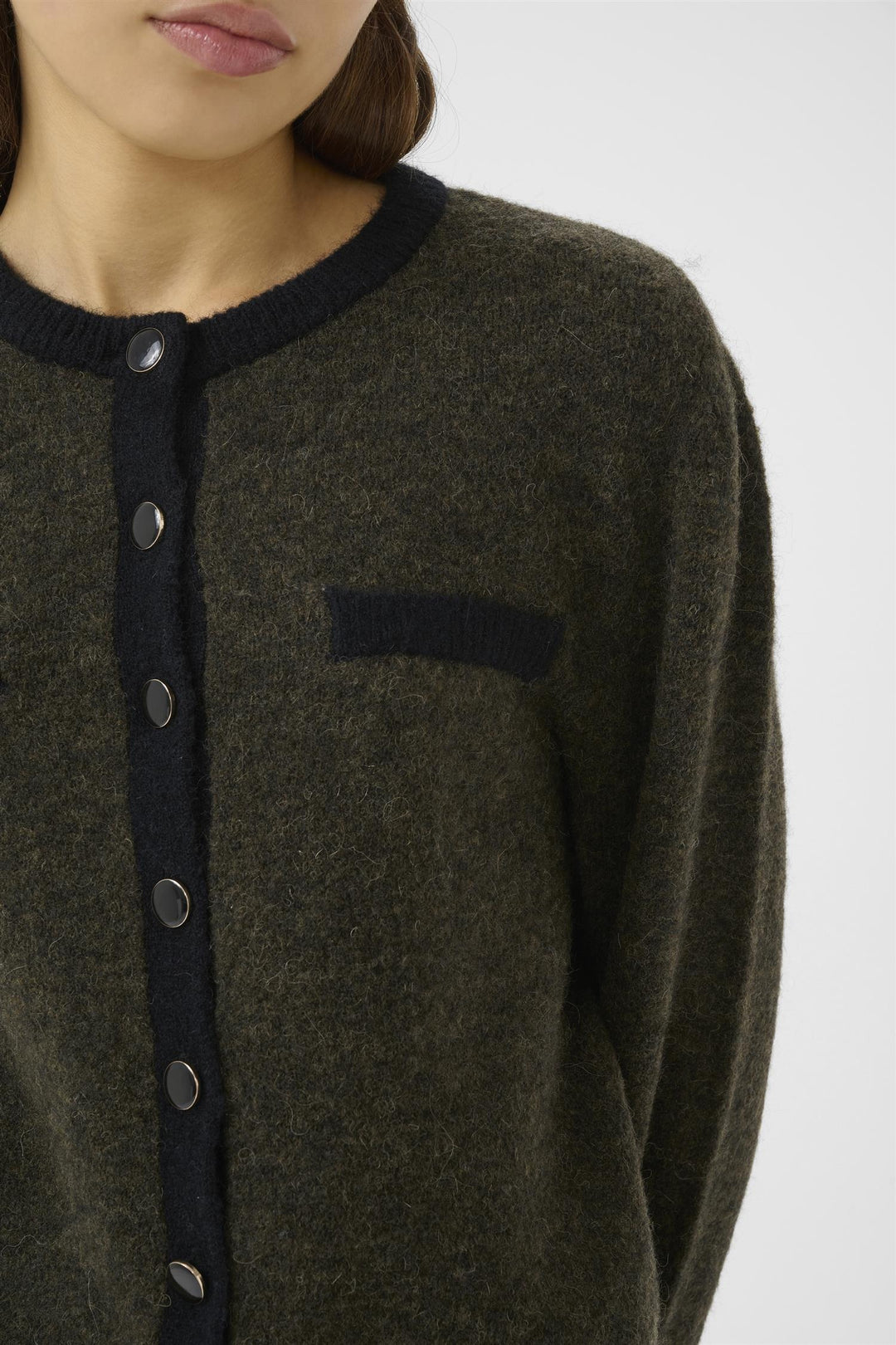 Gzalpha Ls Contrast Cardigan