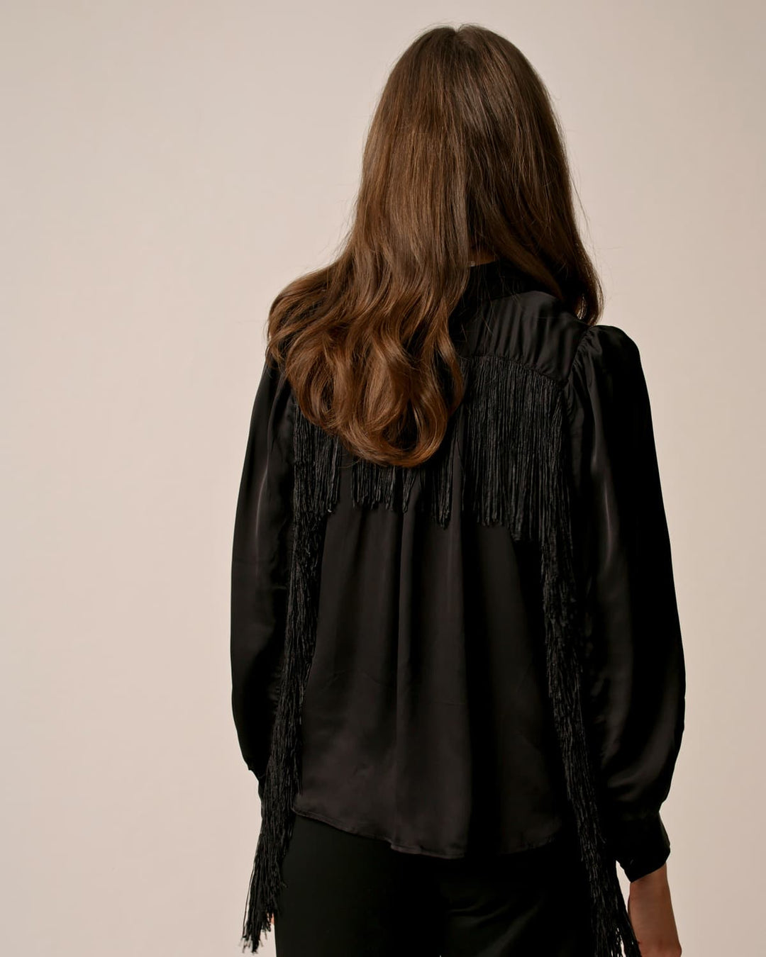 Satin Fringe Blouse