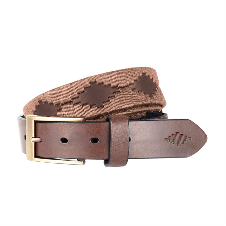 Bordado brown label belt