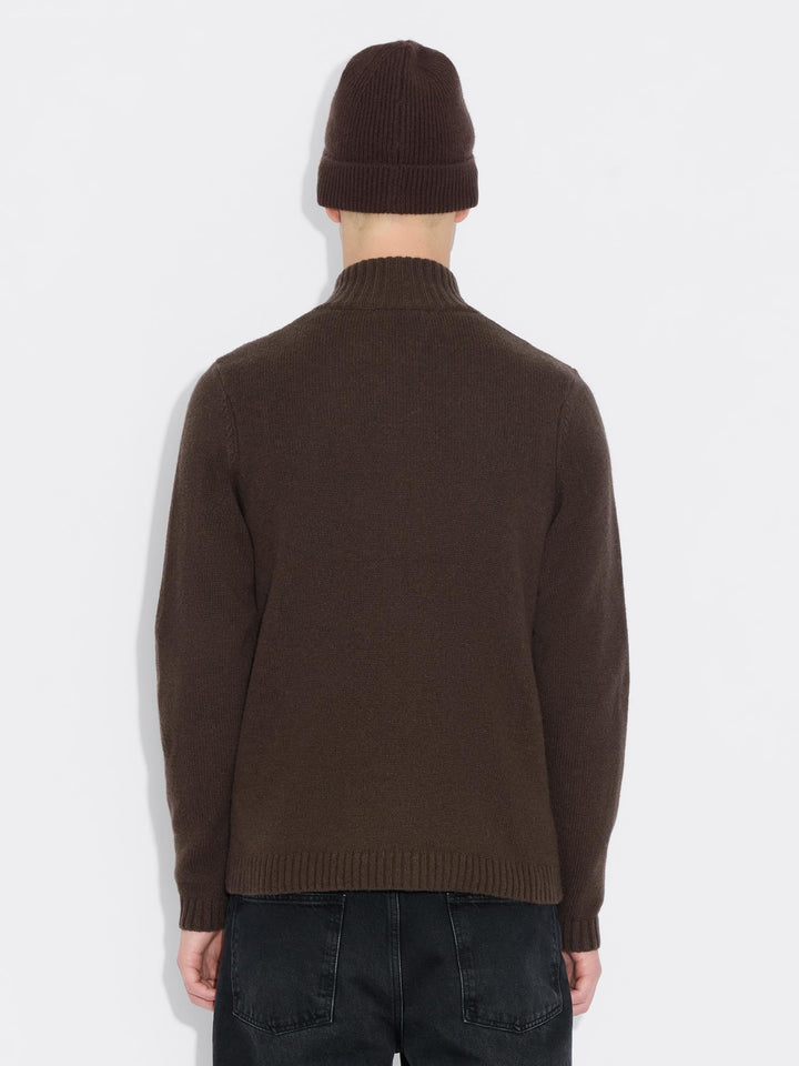 Wool zip cardigan