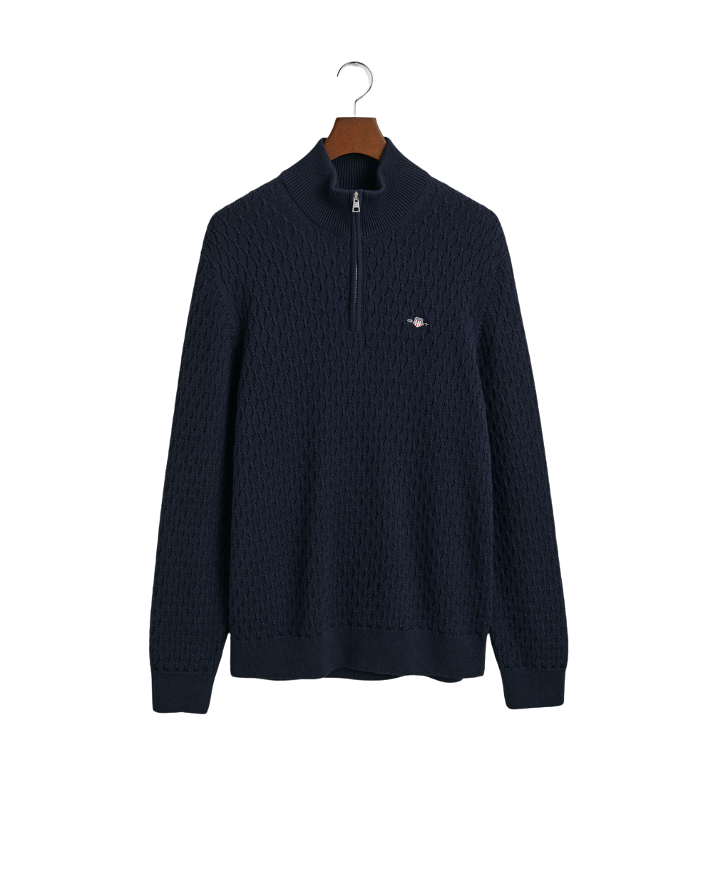 Textured Cotton Half Zip