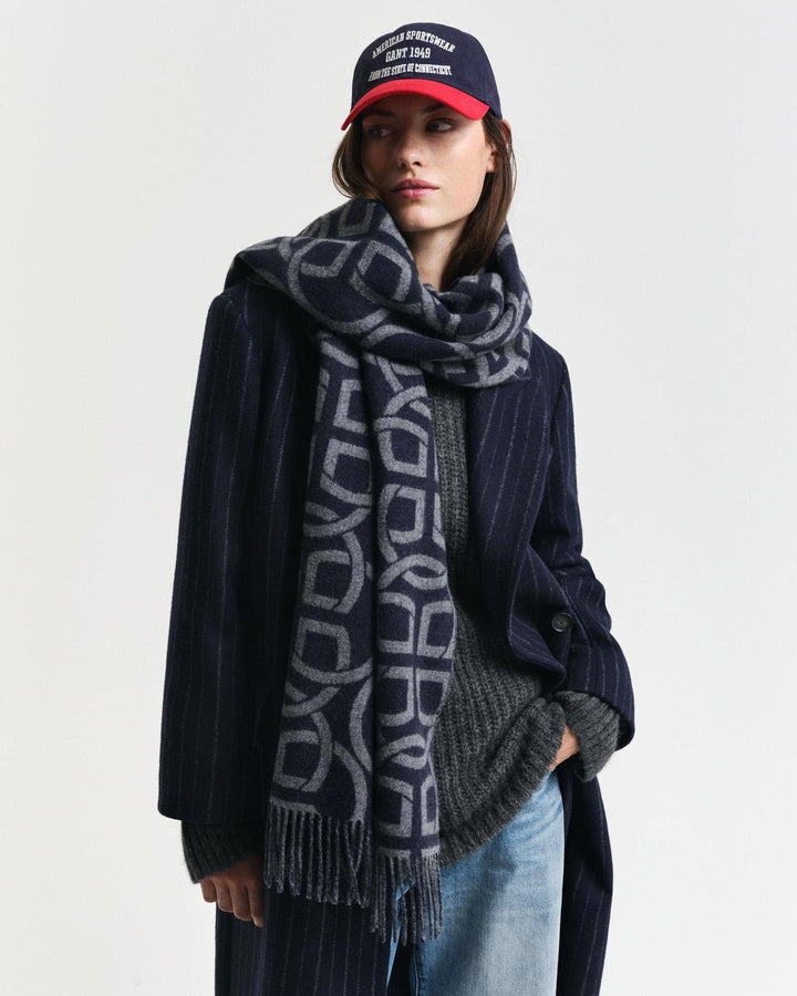 G Pattern Wool Scarf