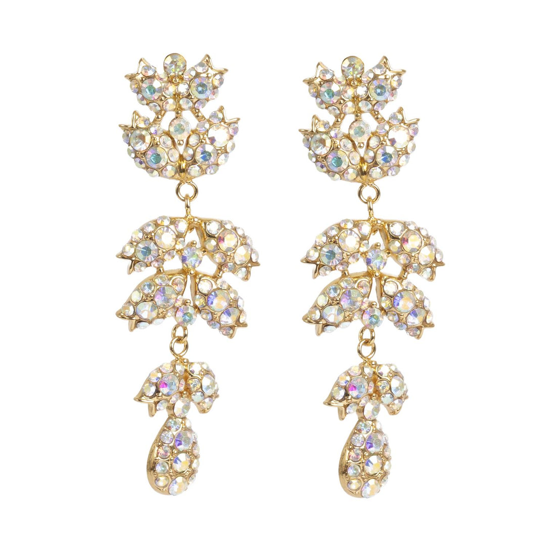 Earring big AB Crsytal brass TD