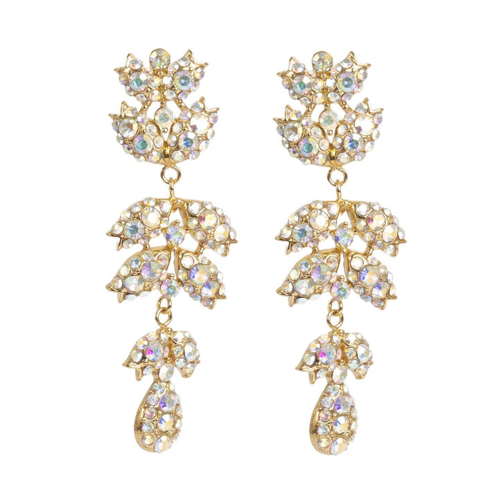 Earring big AB Crsytal brass TD