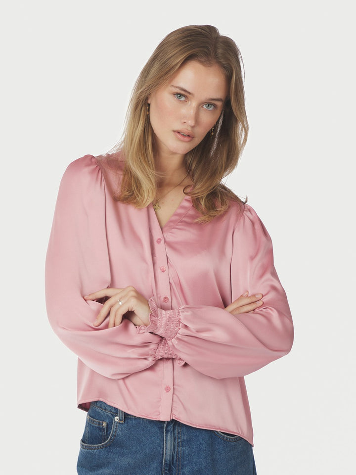 Delsie Drapy Sateen Blouse
