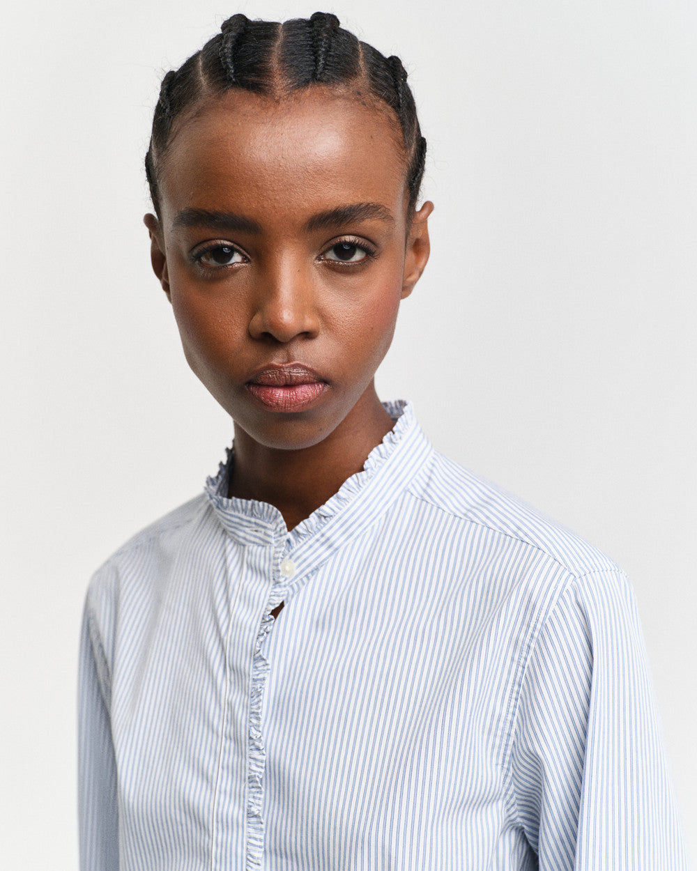 Reg Striped Frill Detail Shirt