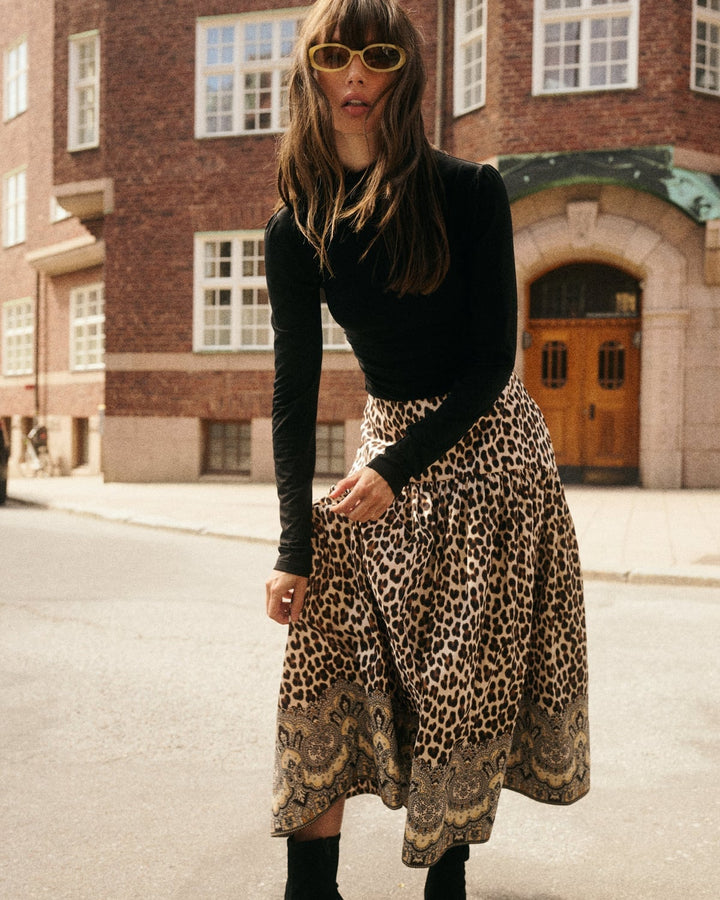 Taffeta Midi Skirt