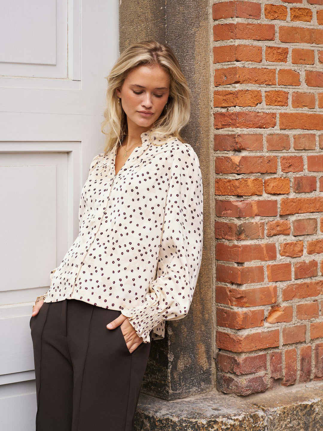 Astrida Flower Jacquard Blouse