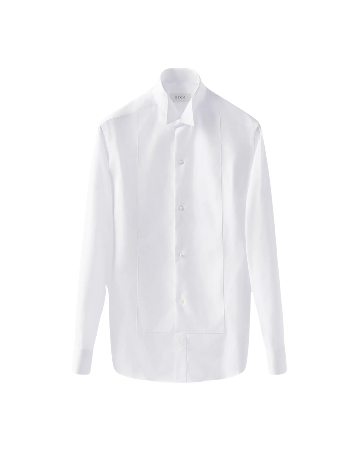 Pique Bib-Front White tie shirt
