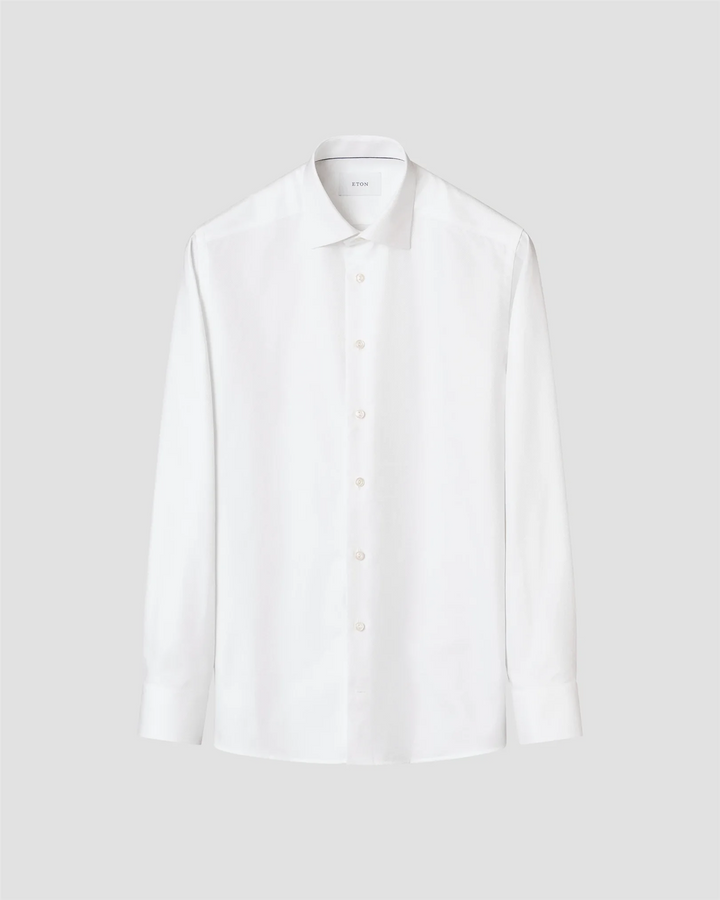 Contemporary Solid Textured Twill Shirt