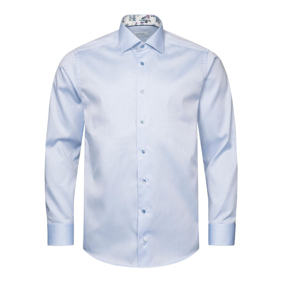 Floral Collar Signature Twill Slim Shirt