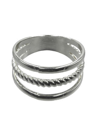 Skjerf ring m/ 3 ringer sølv