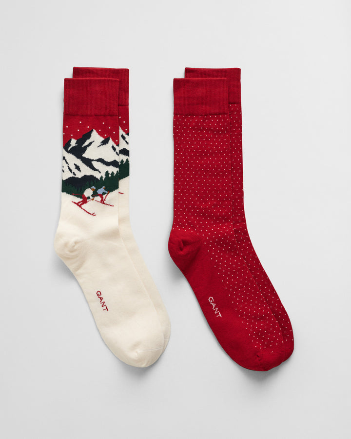 SKIERS ARTWORK SOCKS 2-PACK GB