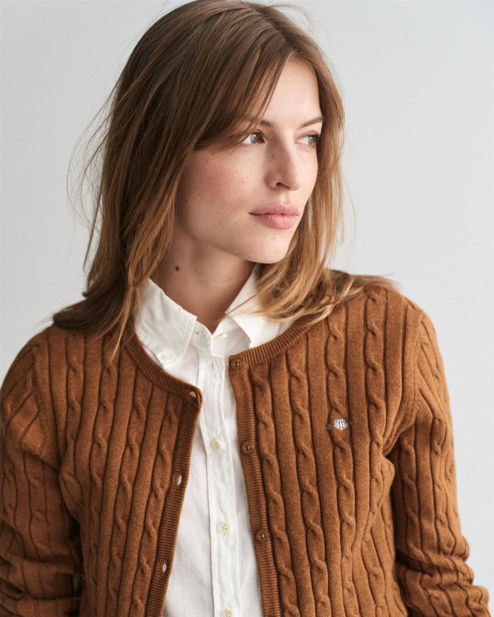 Stretch Cotton Cable  Cardigan